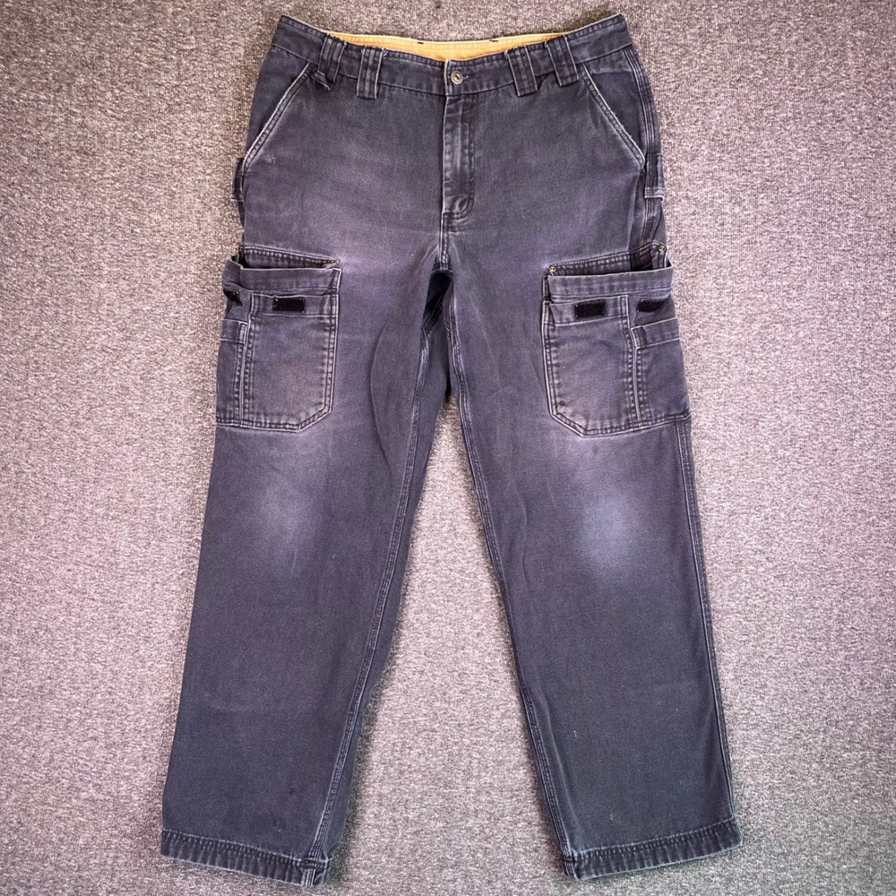 Duluth Trading Co Pants Mens 36x34 Cargo Work Relaxed Canvas Utility Carpenter - Picture 6 of 13